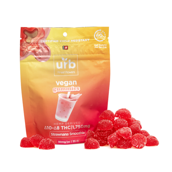 Urb Delta 8 / Delta 10 Gummies – Strawnana Smoothie (1575 mg Total Delta 8 THC + 175 mg Total Delta 10 THC)